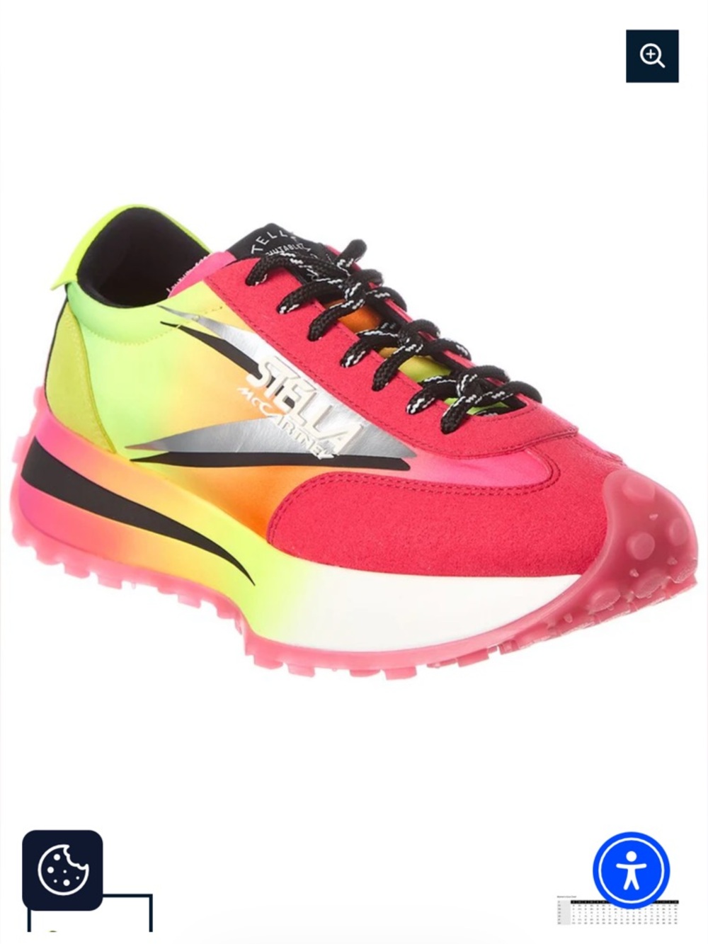 Stella McCartney Hot Pink Neon Gradient Women's Athletic Sneakers
